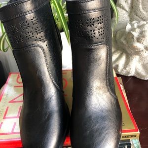 Black Leather Ankle Boots